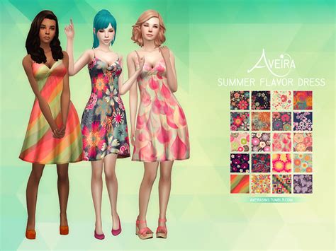 Aveiras Sims 4 Summer Flavor Dress A Remake Of A Dress I Created