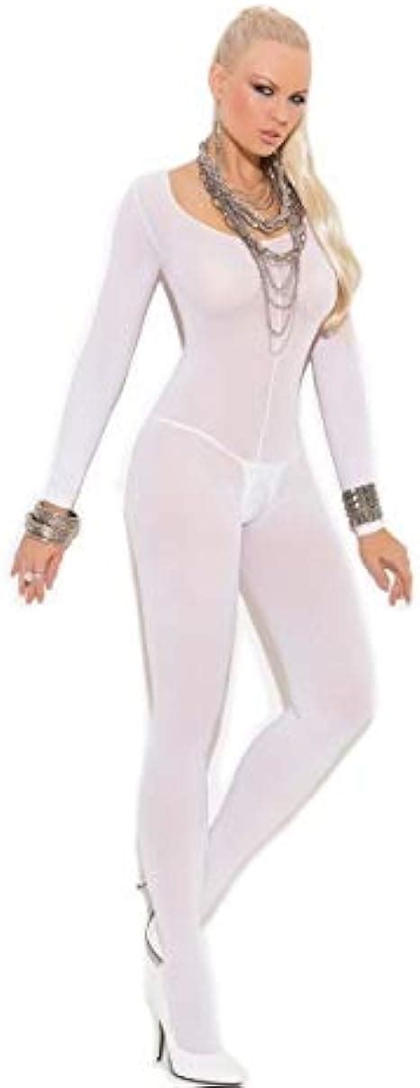 Buy Back Women S Full Body Stocking White Semi Sheer At Amazon In