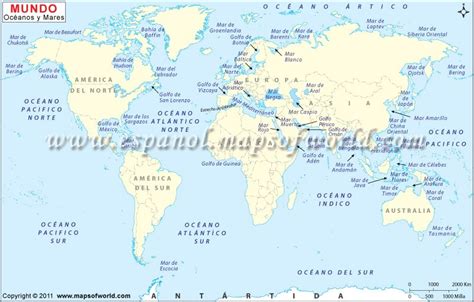 Mapa De Mundo Marino Major Oceans All Oceans Oceans Of The World All