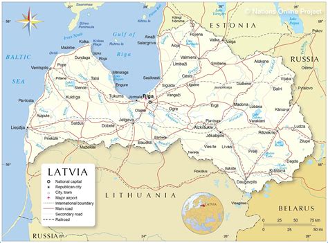 Political Map Of Latvia Nations Online Project