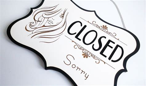 Open Closed Hair Salon Sign 3d Double Sided Informational Etsy Canada