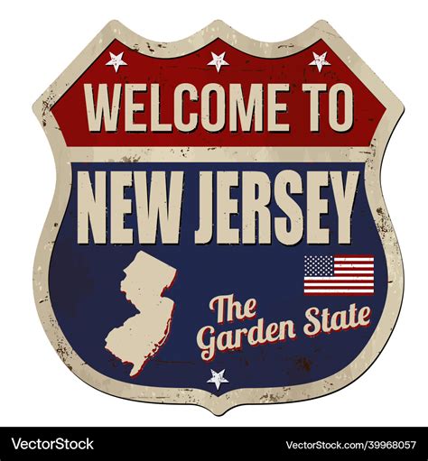 Welcome To New Jersey Vintage Rusty Metal Sign Vector Image