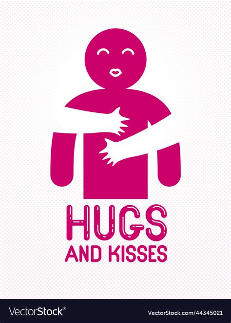 Hugs And Kisses With Loving Hands Of Beloved Vector Image