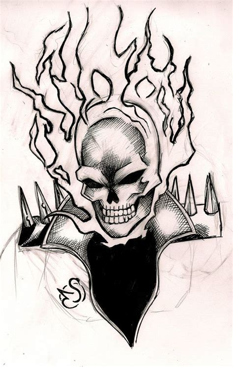 A Sketch A Day Ghost Rider By Electagonist On Deviantart In 2023