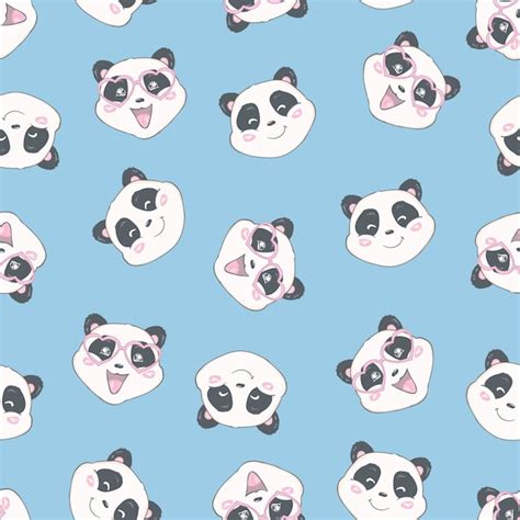 Padrão De Panda Sem Costura Dos Desenhos Animados Vetor Premium