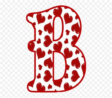 B Initial Letters Red White Hearts Day Alphabet Letter Emojired B