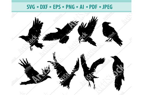 Download Raven SVG, Crow silhouette Svg, Raven Clipart, Dxf, Png ...