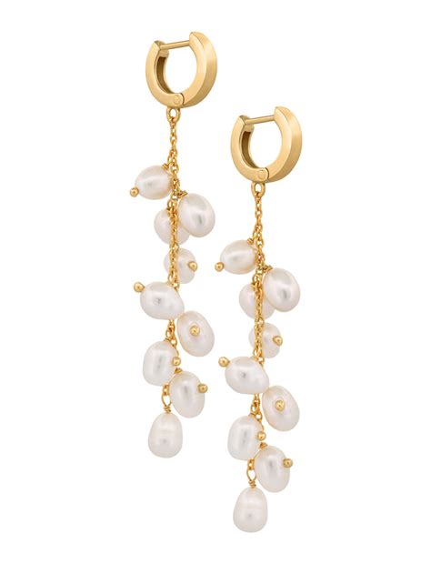 Maree Pearl Hoop Earrings By Lola Knight Narvi Jewellery