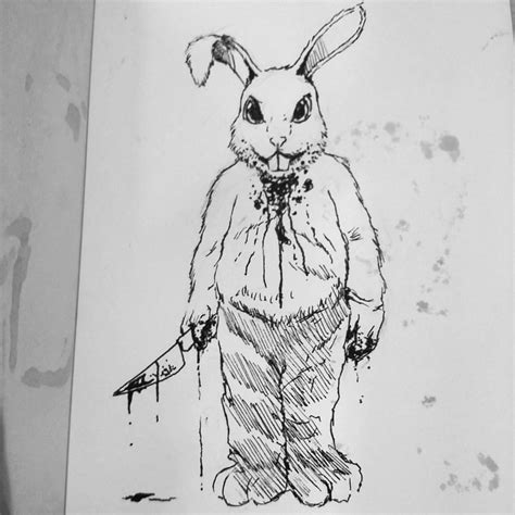 Creepy Bunny Drawing At Paintingvalleycom Explore