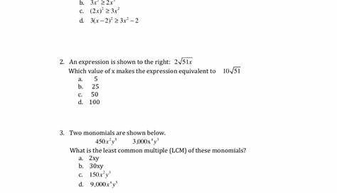 Keystone Algebra 1 Practice Test