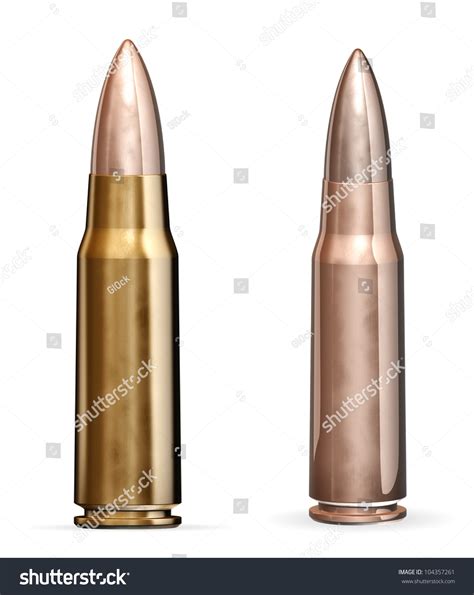 Two Bullet Isolated On White Background Stock Photo 104357261