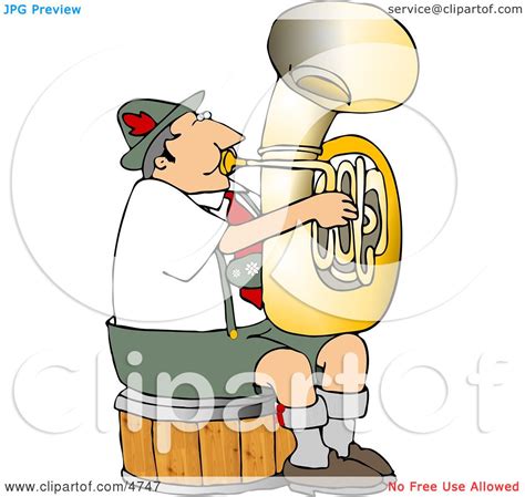 German Tuba Player Practicing By Himself Clipart By Djart 4747