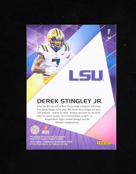 Derek Stingley Jr 2022 Panini Chronicles Draft Picks Recon 3 Rc