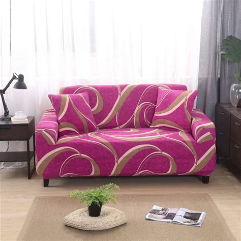 Red Geometric Sofa Cover Slipcovers For Living Room Stretch Furniture