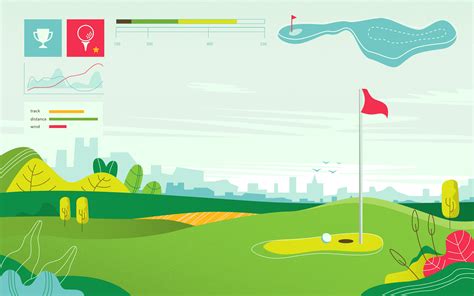 Download Landscape View Golf Course Tournament Map Vector Flat ...