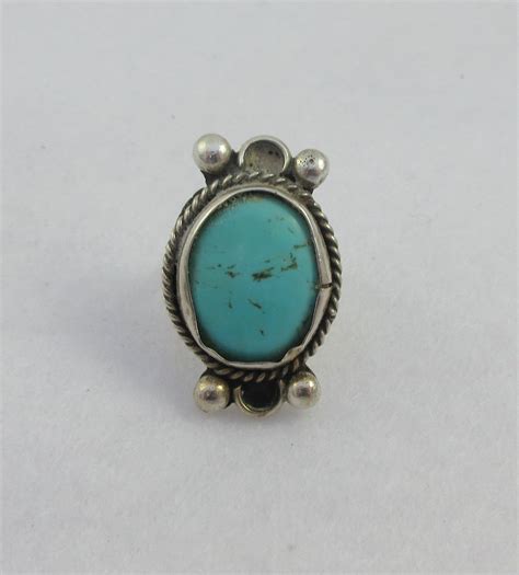 Sale Southwestern Style Sterling Silver Turquoise Ring Size Etsy