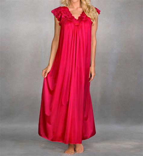 Womens Shadowline 32737 Silhouette 53 Inch Gown Red M