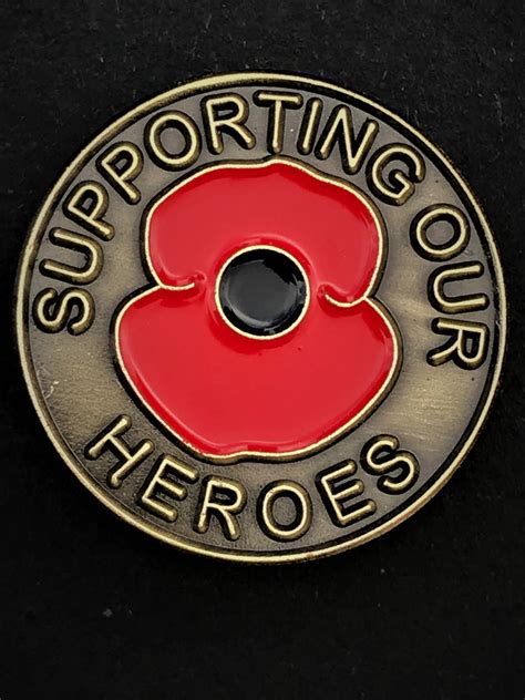 Supporting Our Heroes Round Lapel Pin Military Remembrance Pins