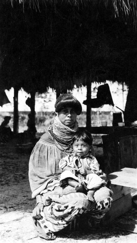 Florida Memory Displaced Seminole Mother With Her Baby At A Temporary