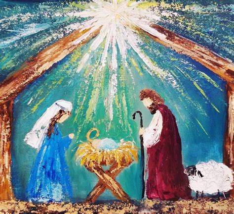 Nativity Palette Knife Acrylic Painting Tutorial By Angela Anderson