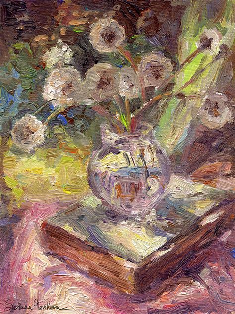Dandelions Flowers In A Vase Sunny Still Life Painting Painting By