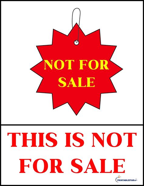Not For Sale Sign Free Download