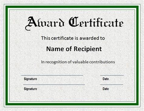 Prize Certificate Template Award Certificate Template Award Free Formatted