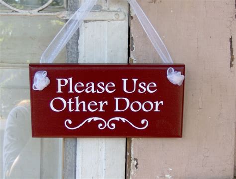 Please Use Other Door Wood Vinyl Sign Wreath Door Hanger Home Etsy