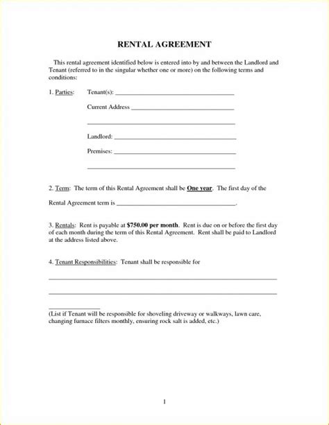 Simple Printable Rental Agreement