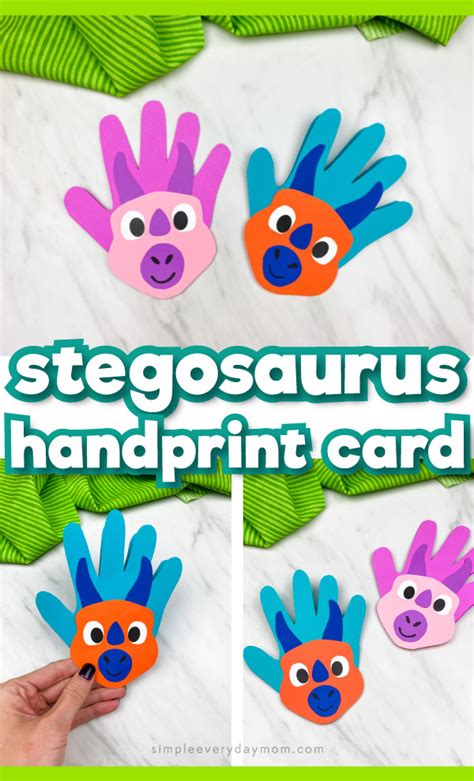 Handprint Dinosaur Card Craft Free Template