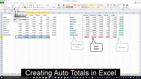How To Create Totals In Excel Microsoft Excel 2010 To 2013 Youtube
