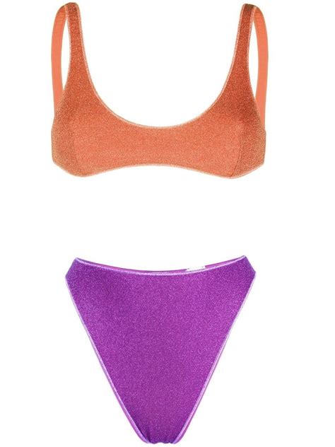 Os Ree Sporty Metallic Bikini In Orange Lyst Australia