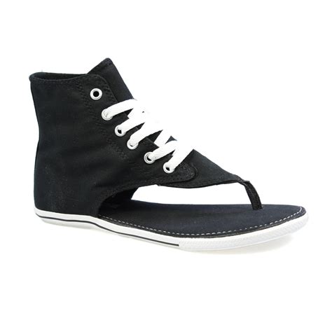 You need a style to rely on. Converse CT AS Thong Women Black Canvas High Top Sandals ...