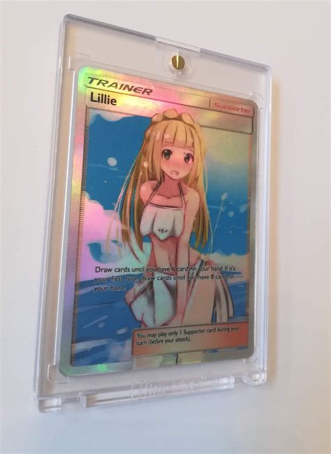Lillie Custom Full Art Pokemon Card With Rainbow Foil Cute Etsy
