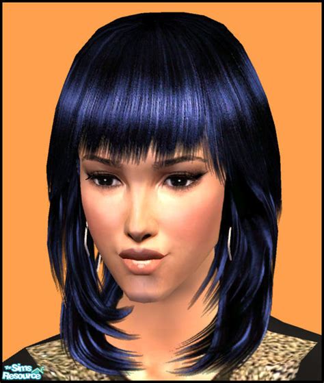The Sims Resource Recolors Raonjena Hair 15 Dark Blue