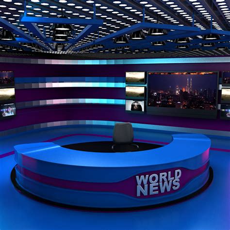 Tv News Room 3d Model
