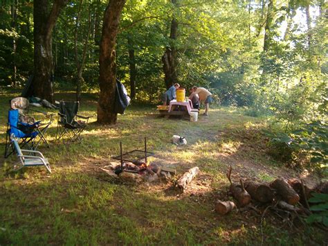 The private campground on the bank of the James River at Rockcliffe