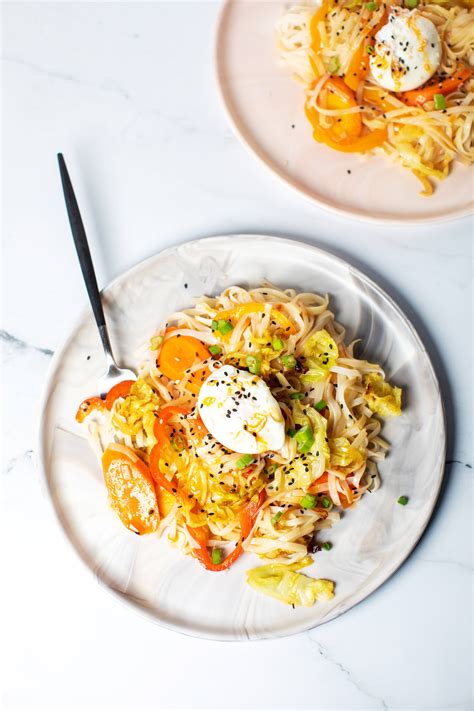 Easy Sesame Coconut Rice Noodles With A Poached Egg Rrecipes