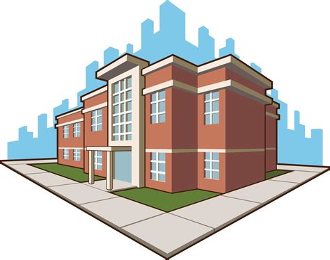 edificio de la escuela academia universitaria educación dibujos animados vector Vector