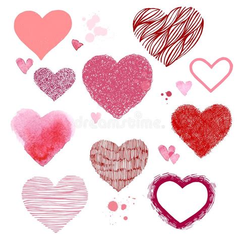 Hand Drawn Hearts Stock Vector Illustration Of Line 79103551