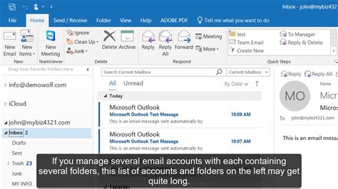 How To Set Up Favorite Folders In Outlook 2016 Youtube