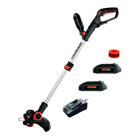 Worx 12 In 20 Volt Max Lithium Ion Cordless Grass Trimmeredger With 2