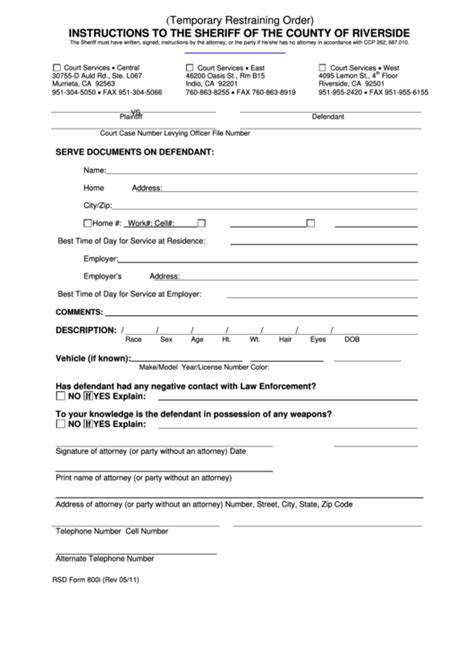 Printable Prank Fake Restraining Order Form