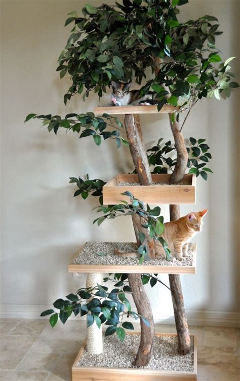 Couple Builts Most Lifelike Cat Treehouses Made From Real Trees Art Sheep