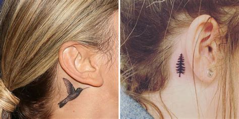 A sweet tattoo that fits nicely behind the ear. 25 Behind the Ear Tattoos - Behind the Ear Tattoos for Women