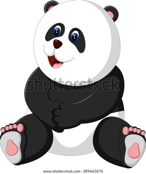 Illustration Cute Baby Panda Cartoon Stock Vector Royalty Free 389665876