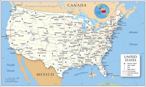 Map Of The Contiguous Usa With Bordering Countries International