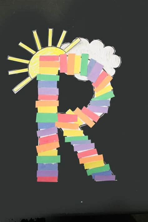 Paper Letter R Rainbow Craft For Preschoolers A Crafty Life