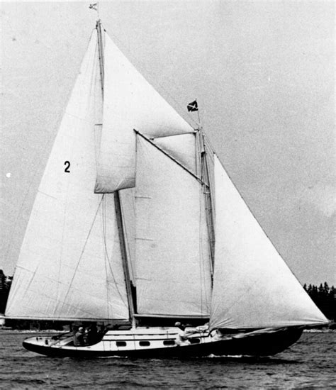 The Two Masted Black Schooner Airlle Under Full Sail Forman