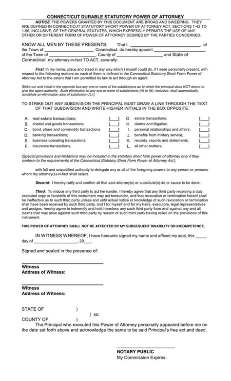 Power Of Attorney Short Form In Word And Pdf Formats